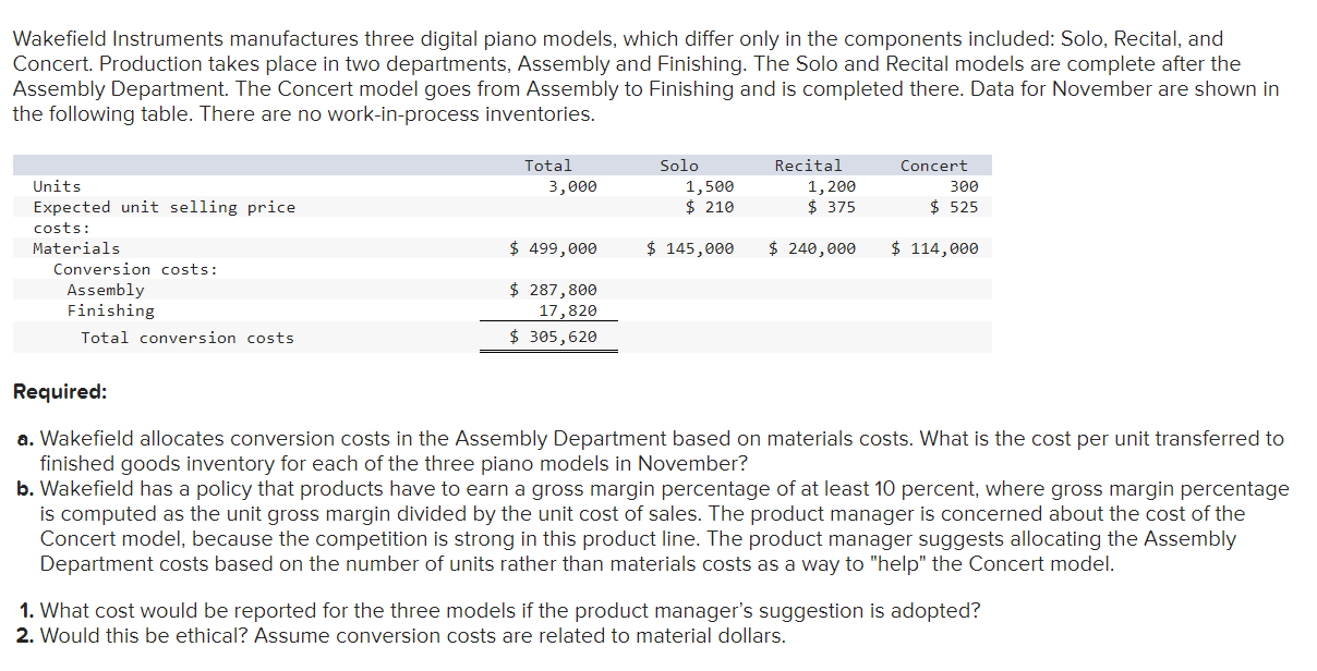 Wakefield Instruments manufactures three digital piano models, which differ only in the