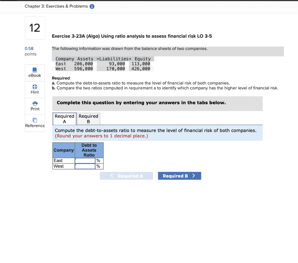Chapter 3: Exercises & Problems i 12 0.58 points Exercise 3-23A (Algo)