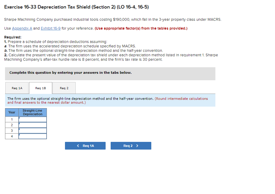 Company purchased Industrial tools costing $190,000, which fall in the 3-year property