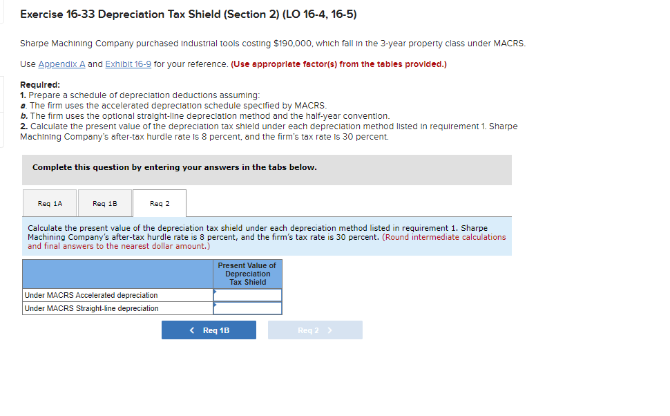 class under MACRS. Use Appendix A and Exhibit 16-9 for your reference.
