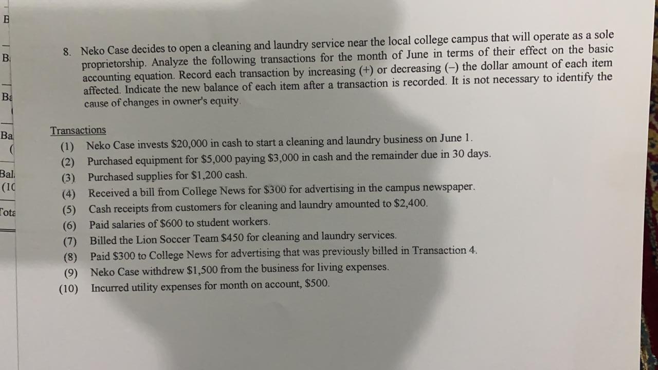 B B Ba Ba 8. Neko Case decides to open a cleaning