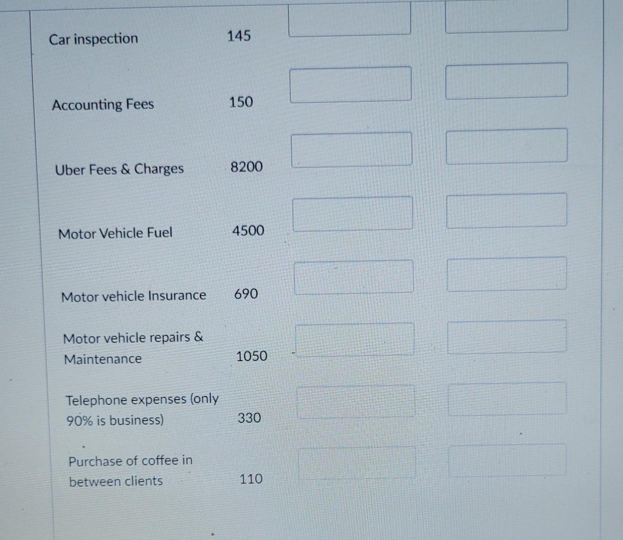 GST if any. Income: $ Uber service Income 45,000 Interest earned 2,200