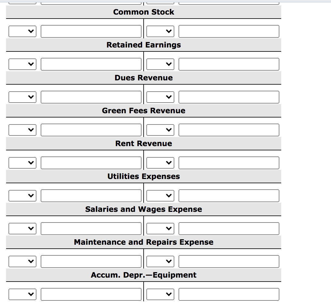 closed annually on December 31. WILDHORSE GOLF CLUB, INC. TRIAL BALANCE DECEMBER