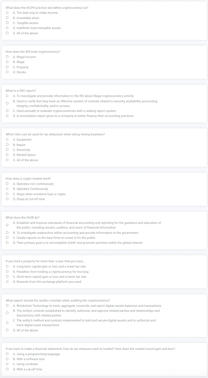 What does the AICPA practice aid define cryptocurrency as? A. The best