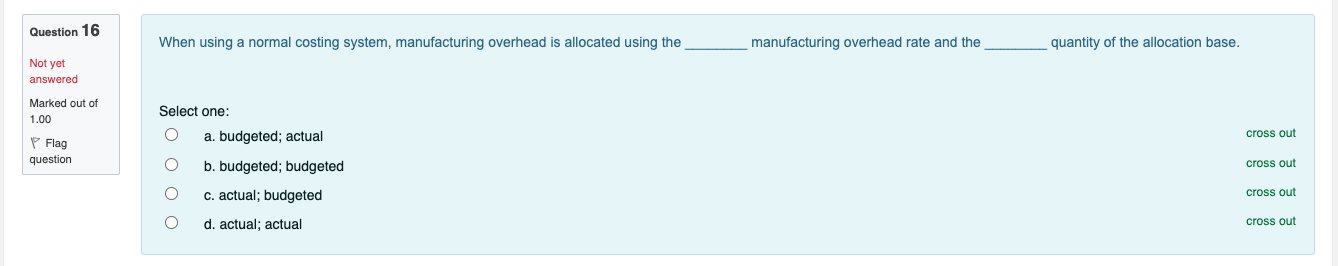 When using a normal costing system, manufacturing overhead is allocated using the_