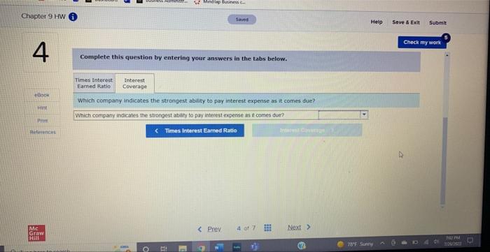 Use the following information from separate companies a through d Net Income