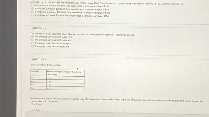 Amanda buys a ruby for $330 for which she was willing to