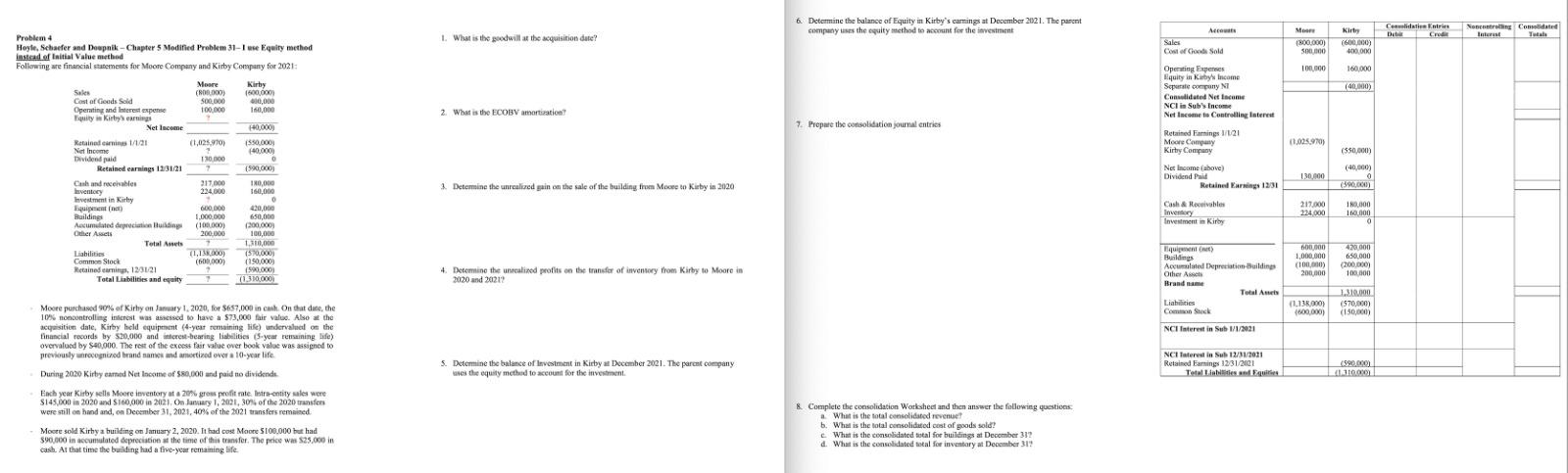 Problem 4 Hoyle, Schaefer and Doupnik-Chapter 5 Modified Problem 31-I use Equity