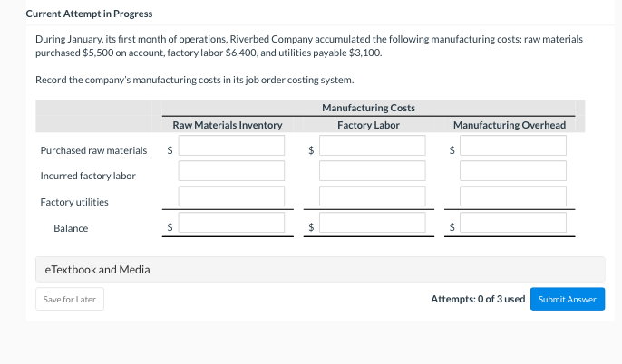 following manufacturing costs. (a) Purchased raw materials of $17,000 on account. (b)
