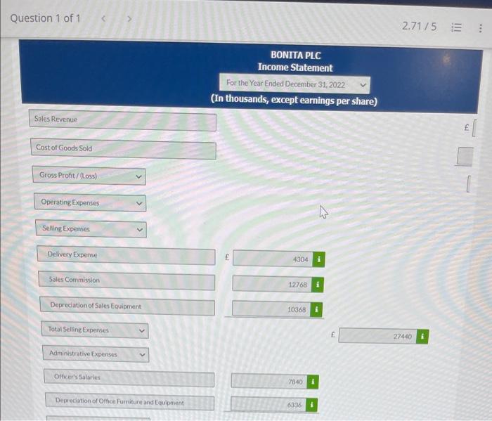 plc (amounts in thousands). Administrative expense Officers' salaries 7,840 Depreciation of office