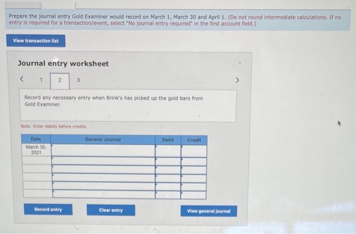 contract states that ownership passes to the bank when Gold Examiner delivers