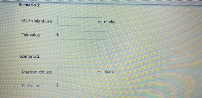 cash flow model. Identify which model Marin might use to estimate the
