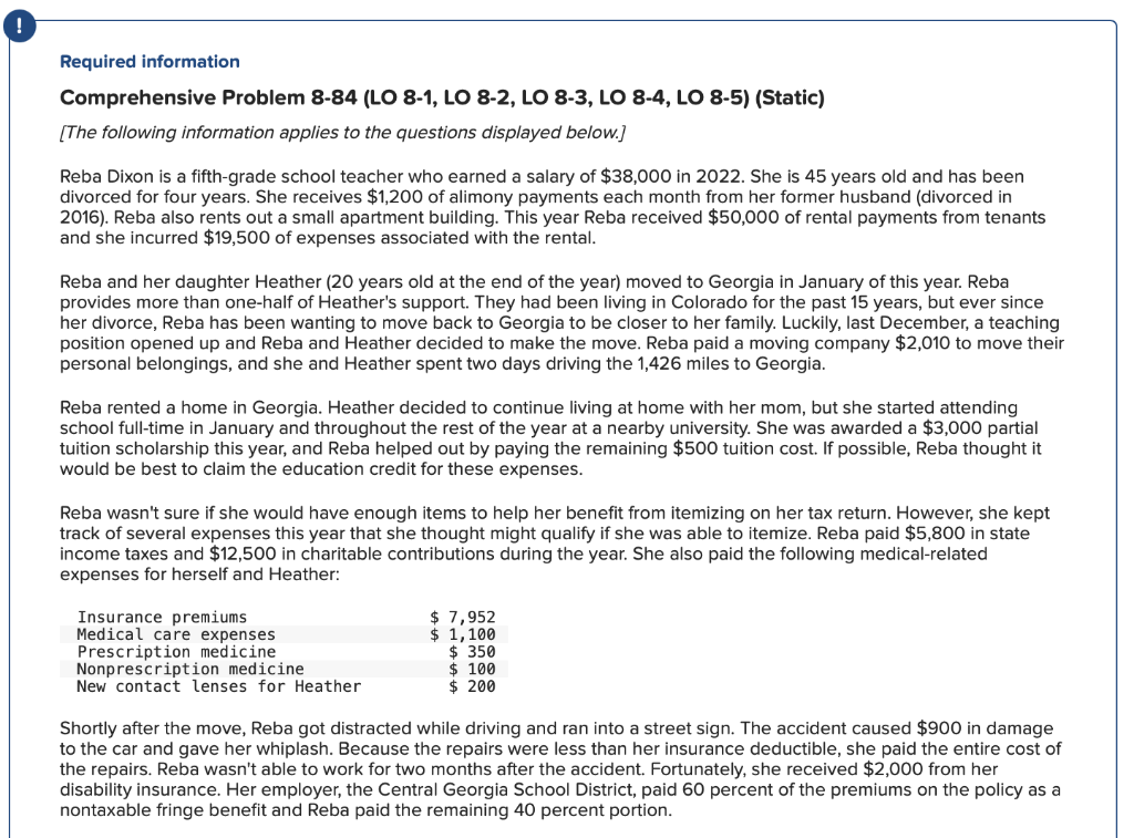 ! Required information Comprehensive Problem 8-84 (LO 8-1, LO 8-2, LO 8-3,