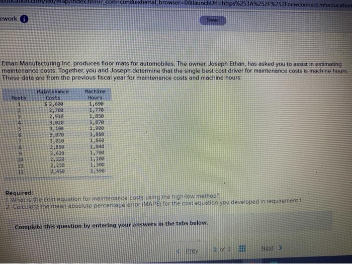 ework external browser=0&launchUrl=https%253 Seved Fnewconnect.mheducation Ethan Manufacturing Inc. produces floor mats for