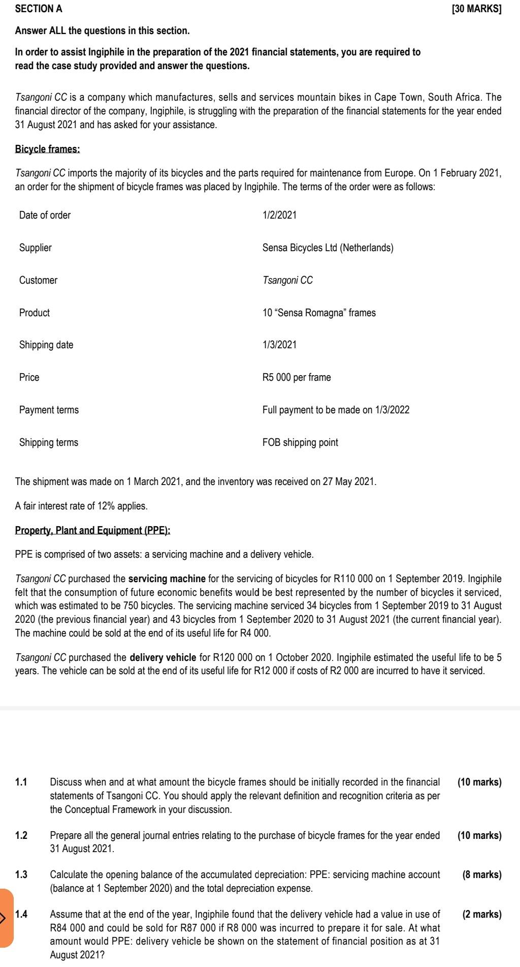 SECTION A Answer ALL the questions in this section. In order to