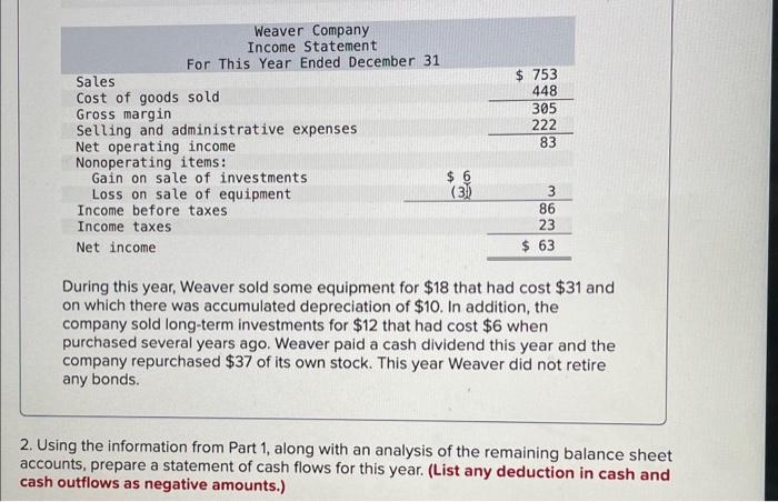 information [The following information applies to the questions displayed below.] Comparative financial