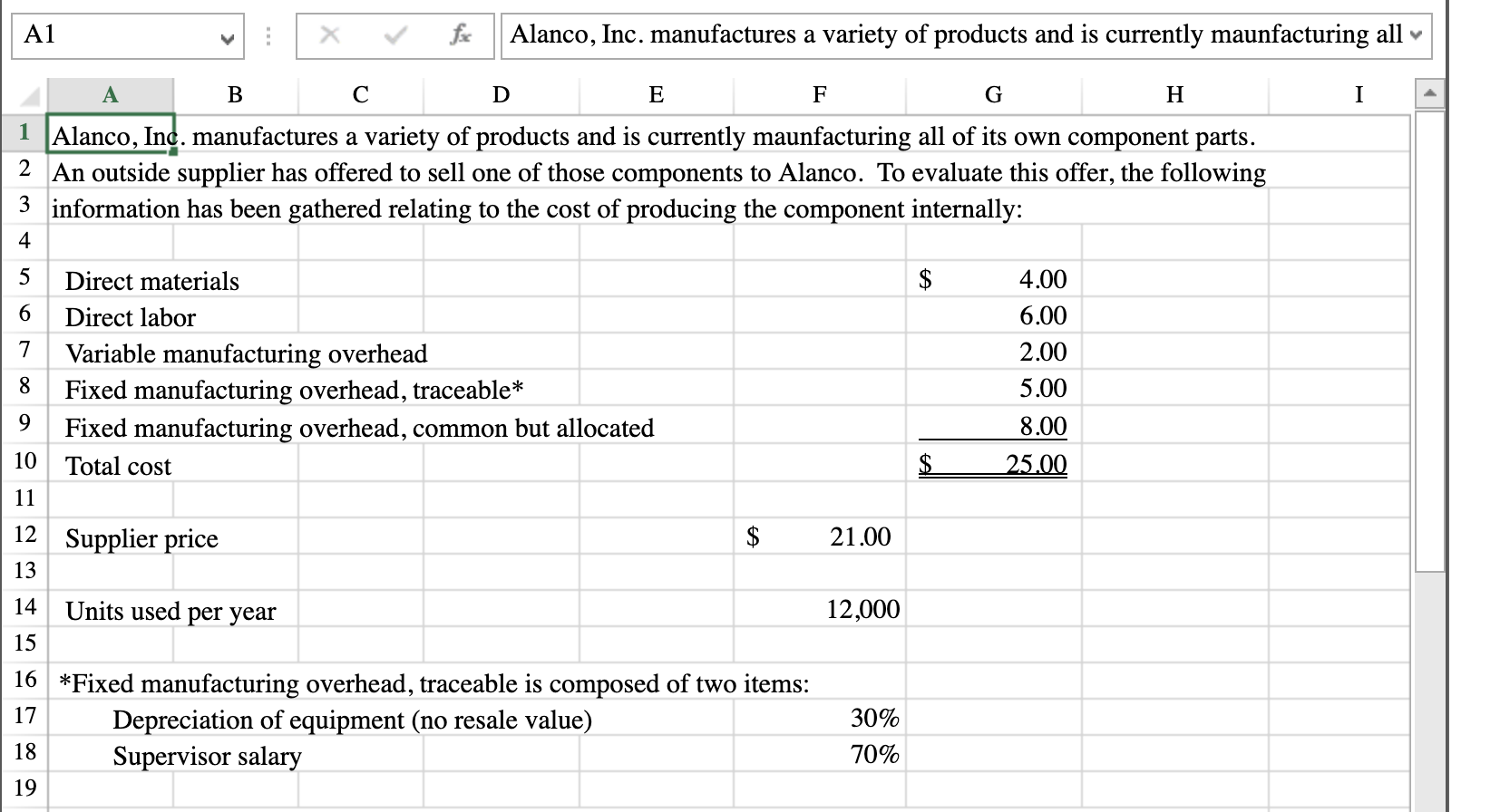 v A1 B C fx Alanco, Inc. manufactures a variety of products