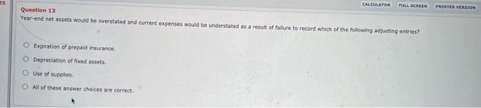 ES CALCULATOR FULL SCREEN PRINTER VERSION Question 13 Year-end net assets would
