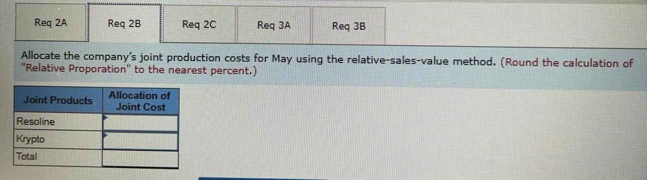 Chemical Company manufactures two industrial chemical products in a joint process. In