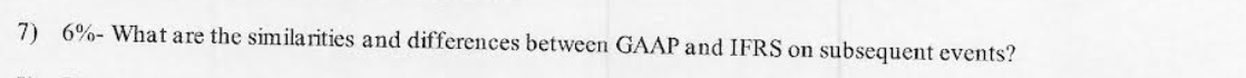 7) 6%- What are the similarities and differences between GAAP and IFRS