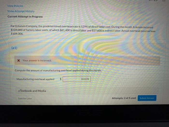 View Policies Show Attempt History Current Attempt in Progress For Eckstein Company,