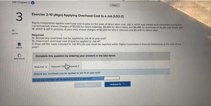 HW Chapter 2 S Help Save & Exit Subs 10 3 points