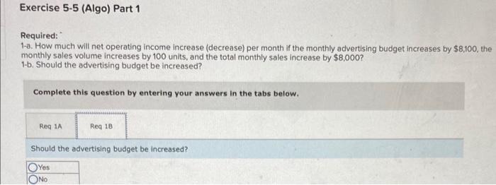 Price, and Volume [LO5-4] [The following information applies to the questions displayed