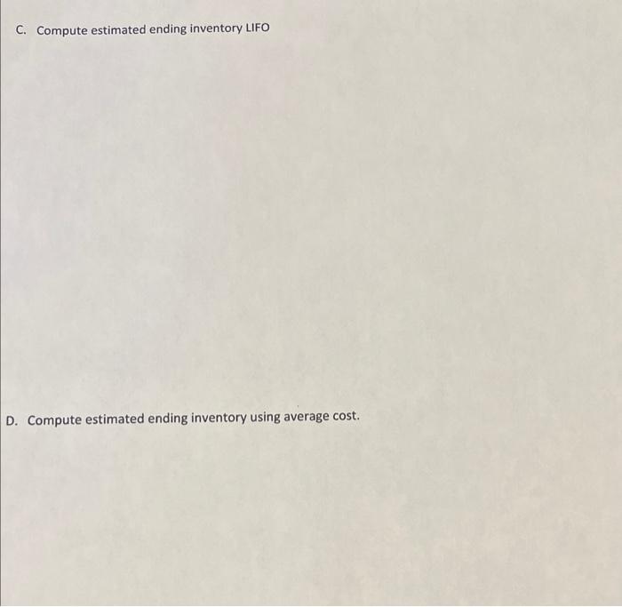 Store uses the retail inventory method. Inventory data are as BI follows: