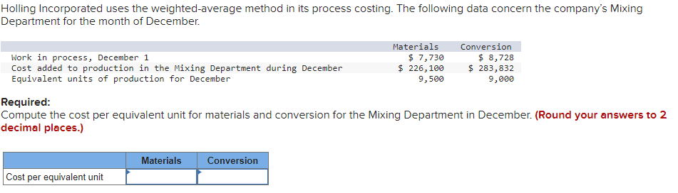 data pertain to its Assembly Department for September. Work in process, September