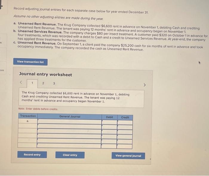 k Record adjusting journal entries for each separate case below for year