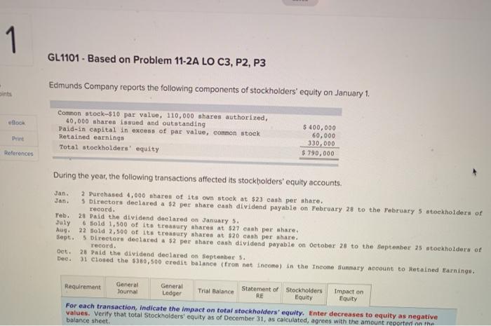 1 pints ellook Print References GL1101- Based on Problem 11-2A LO C3,