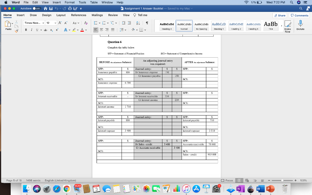 Word File Edit View AutoSave OFF Insert Format Tools Table Window Help
