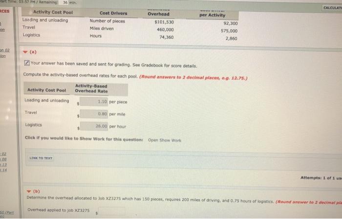 RCES -tart Time: 03:57 PM / Remaining 36 min. Activity Cost Pool