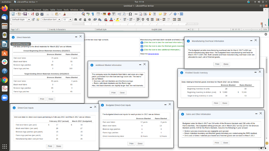 a a aba O words, 0 characters Consider the following account balances