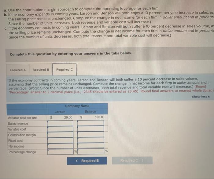 economic volatility. He asks you to analyze the following financial data for