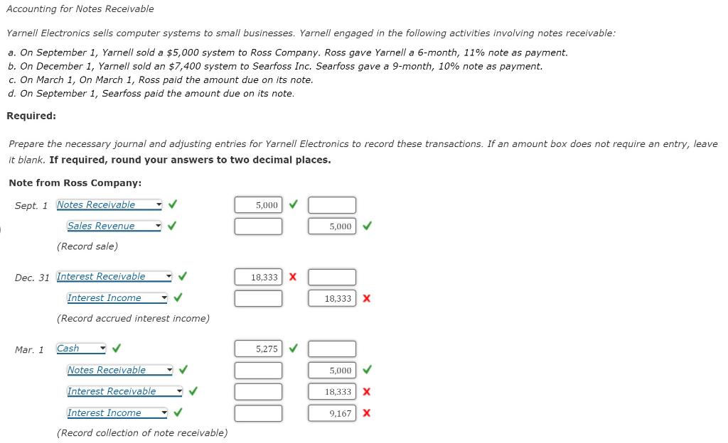Accounting for Notes Receivable Yarnell Electronics sells computer systems to small businesses.