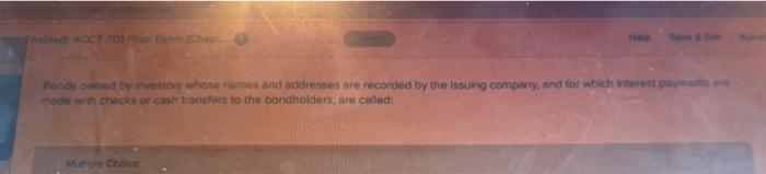 nublud ACCT 201 Chap Help Save & Sub Bands owned by investors