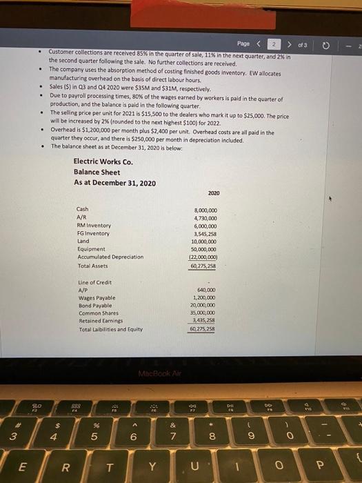 information is available: . . Each unit requires 150 hours of direct