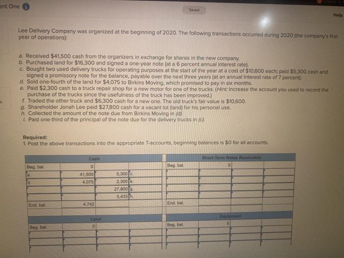 bal Short-Terms Notes Re 0 Beg bal 0 a. 41,500 5,300 d.