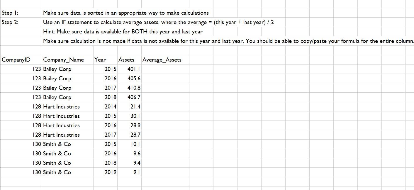 Step 1: Step 2: Make sure data is sorted in an appropriate