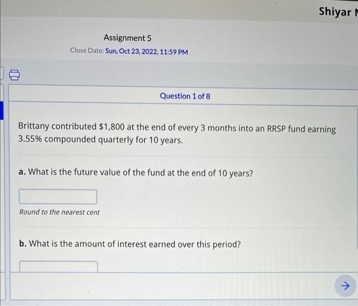 Assignment 5 Close Date: Sun, Oct 23, 2022, 11:59 PM Question 1