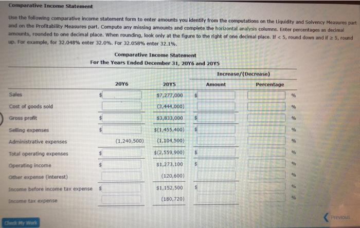 to one of the liquidity and solvency measures in the table. (Hint: