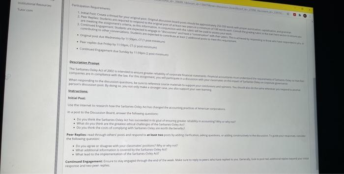 capitalization, and grammar. 2. Peer Replies: Students are required to respond to