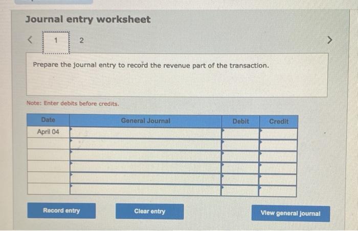 April 4, it sells $5,000 in merchandise (its cost is $2,400) to