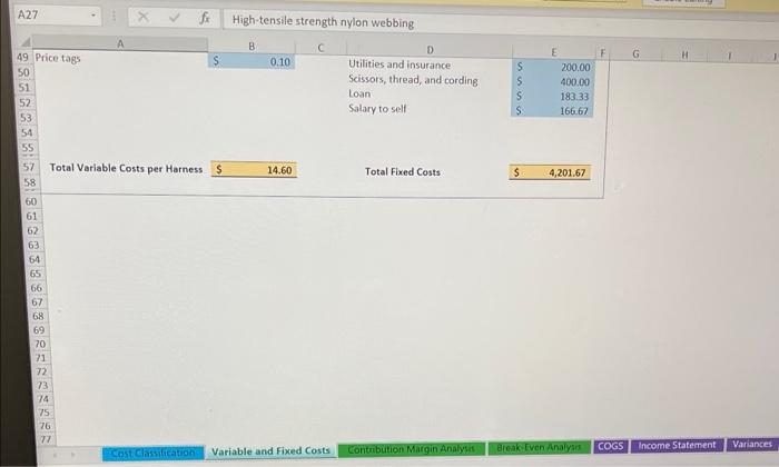 fx A B 2 3 Milestone Two- Contribution Margin Analysis 4 5