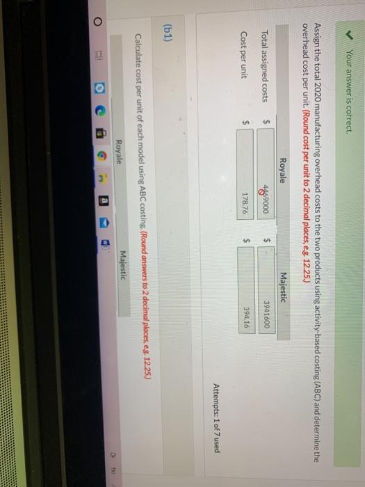 The production cost computed per unit under traditional costing for each model
