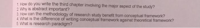 1. How do you write the third chapter involving the major aspect