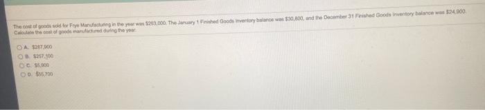 Factory Utilities $2,600 Indirect Materials Used 32,000 Direct Materials Used 291,000 Property