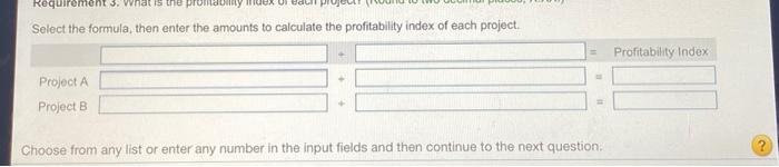 the following projects: . . Project A: Costs $270,000 and offers seven