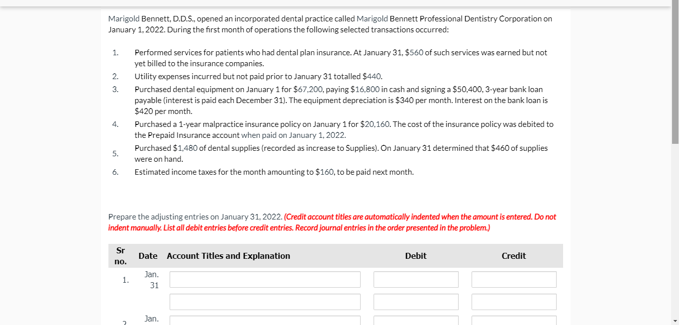 Marigold Bennett, D.D.S., opened an incorporated dental practice called Marigold Bennett Professional